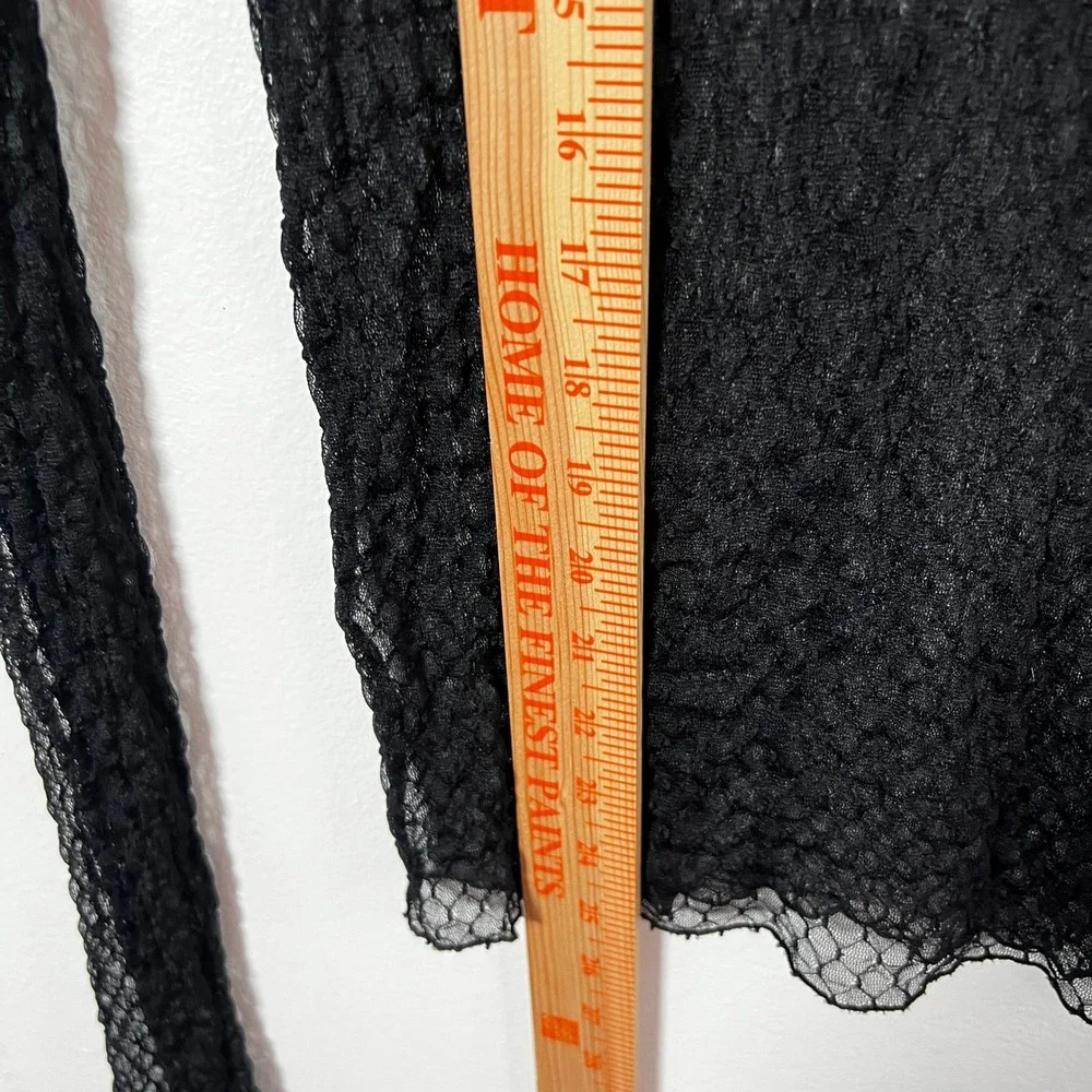 Intimately Free People‎ Womens Sheer Mesh Layering Long Sleeve Top Black Small